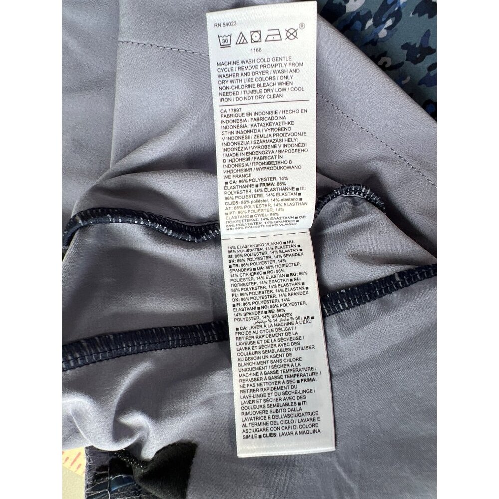 Athleta Brooklyn Mid Rise Featherweight Ankle Trousers Size 10 Blue Camo Active - Picture 8 of 12